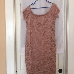 Ambiance off shoulder pink dress